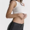 Azora zwarte veganistische leren micro-minishort