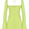 Baby Lime Chiffon Halter Mini Jurk