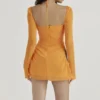 Baby Tangerine Chiffon Halter Mini-jurk