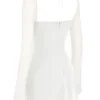 Babydoll ivoorkleurige chiffon halter mini-jurk