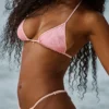 Bali roze paisley driehoekige bikinitop