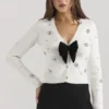 Beaubella Ivoor Zacht Mohair Versierd Vesten