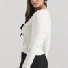 Beaubella Ivoor Zacht Mohair Versierd Vesten
