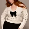 Beaubella Ivoor Zacht Mohair Versierd Vesten