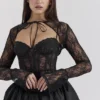 Beauty zwarte kanten pofjurk