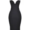 Bellissima zwarte midi-jurk met sweetheart-hals