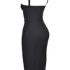 Bellissima zwarte midi-jurk met sweetheart-hals