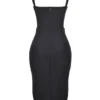 Bellissima zwarte midi-jurk met sweetheart-hals