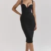 Bellissima zwarte midi-jurk met sweetheart-hals