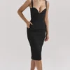 Bellissima zwarte midi-jurk met sweetheart-hals