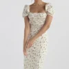 Bellucci Garden Print Shirred Zomerjurk