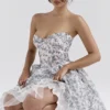 Bennett Engelse porseleinprint strapless zomerjurk