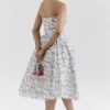 Bennett Engelse porseleinprint strapless zomerjurk