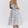 Bennett Engelse porseleinprint strapless zomerjurk