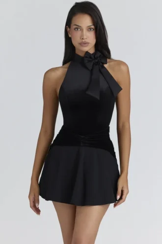 Blair zwarte fluwelen Body’s met strik – Limited Edition