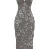 Blanca midi-jurk met rookkleurige kristallen