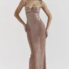 Bonita Cafe Au Lait maxi-jurk met pailletten
