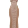Bonita Cafe Au Lait maxi-jurk met pailletten