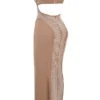 Bonita Cafe Au Lait maxi-jurk met pailletten