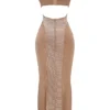 Bonita Cafe Au Lait maxi-jurk met pailletten