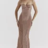 Bonita Cafe Au Lait maxi-jurk met pailletten