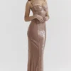 Bonita Cafe Au Lait maxi-jurk met pailletten