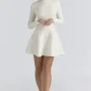 Bonnie Crème Merinowol Skater Mini-jurk