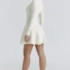 Bonnie Crème Merinowol Skater Mini-jurk