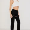 Breanna zwarte cargo-broek met vetersluiting