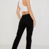 Breanna zwarte cargo-broek met vetersluiting