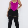 Breanna zwarte cargo-broek met vetersluiting