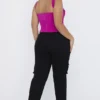 Breanna zwarte cargo-broek met vetersluiting