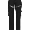 Breanna zwarte cargo-broek met vetersluiting