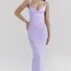 Breeze Orchid satijnkorset maxi-jurk