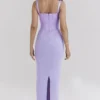 Breeze Orchid satijnkorset maxi-jurk
