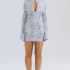 Brianna Bluebell mini-jurk met kanten uitsnijding