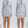 Brianna Bluebell mini-jurk met kanten uitsnijding