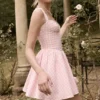 Brigitte Strawberry Shortcake Gingham Korsetten-Mini-jurk