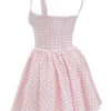 Brigitte Strawberry Shortcake Gingham Korsetten-Mini-jurk
