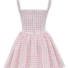 Brigitte Strawberry Shortcake Gingham Korsetten-Mini-jurk