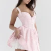 Brigitte Strawberry Shortcake Gingham Korsetten-Mini-jurk