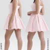 Brigitte Strawberry Shortcake Gingham Korsetten-Mini-jurk