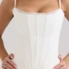 Cadie witte katoenen korsetten-top