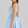 Calia blauwe mini-jurk van stretchkatoen met bloemenprint