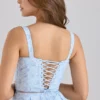 Calia blauwe mini-jurk van stretchkatoen met bloemenprint