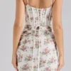Calista Crème Rozenprint Mesh Maxi-jurk
