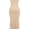 Calla maxi-jurk met zeeparelversiering