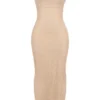 Calla maxi-jurk met zeeparelversiering