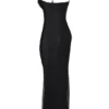 Calla zwarte maxi-jurk met parelversiering