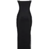 Calla zwarte maxi-jurk met parelversiering